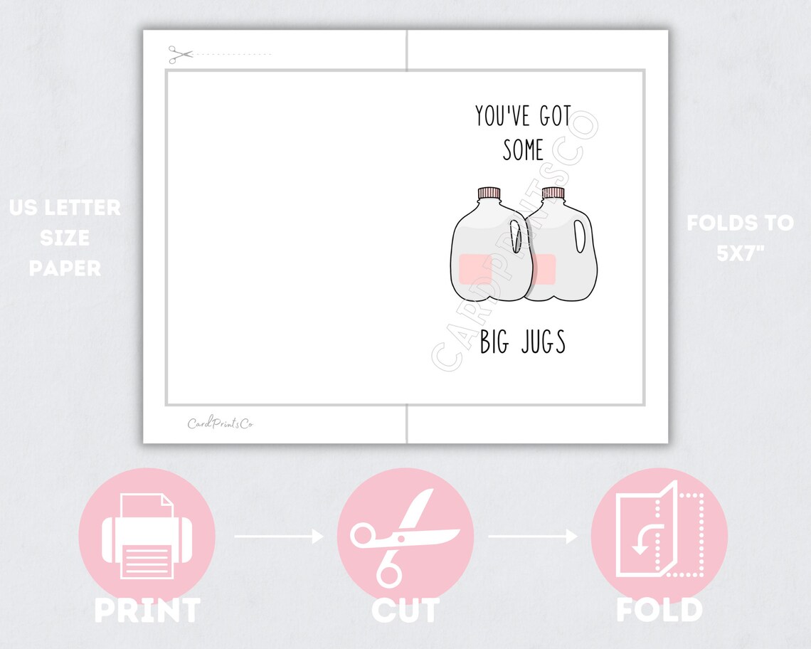 Printable Funny Card 5x7 Instant Download Card Boob Job Card - Etsy