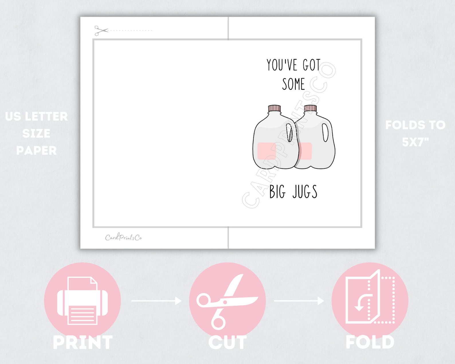 Printable Funny Card 5x7 Instant Download Card Boob Job Card - Etsy