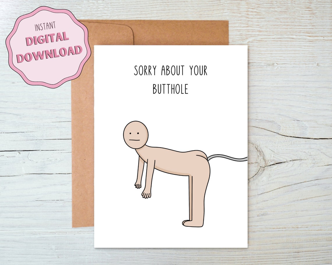 Printable Funny Colonoscopy Card, 5x7 Digital Download Sorry About Your
