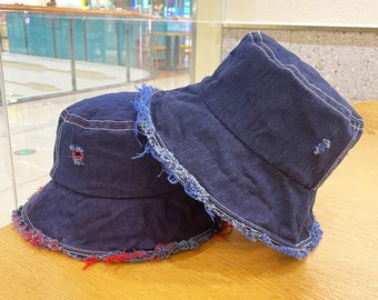 Denim Bucket Hat,Cotton Canvas Hat,Casual Hat,Outdoor Hat,Fishing Hat,Hiking Hat,Safari Hat,Boonie Hat,