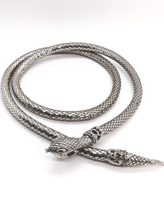 Vintage Jewelry- Whiting & Davis Silver Mesh Coil