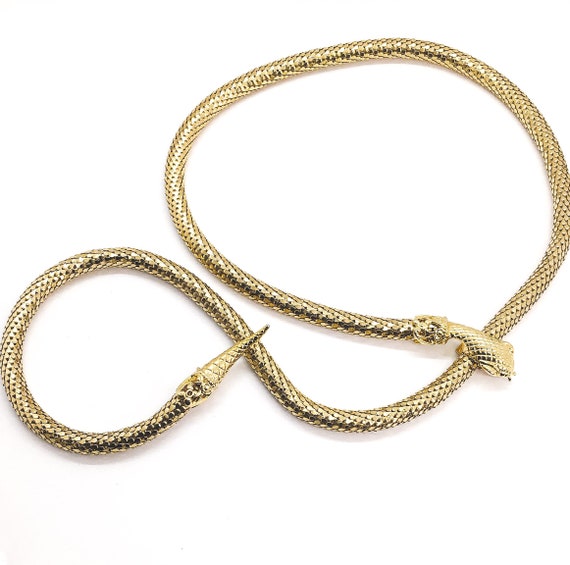 Vintage Jewelry- Whiting & Davis Gold Mesh Coil Sn