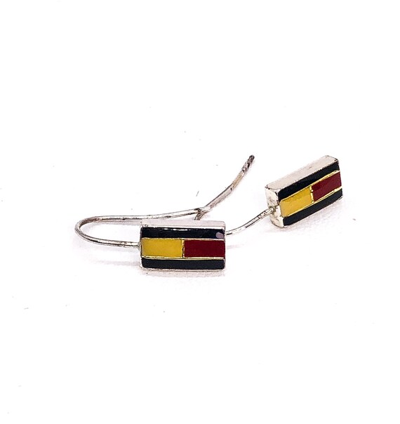 Vintage Jewelry- Retro Red Black and Golden Silver