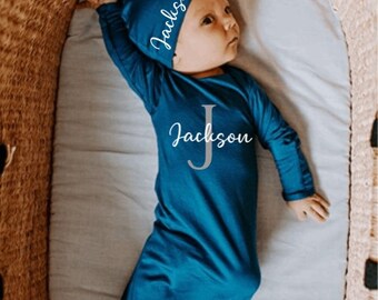 personalized baby gowns and hats