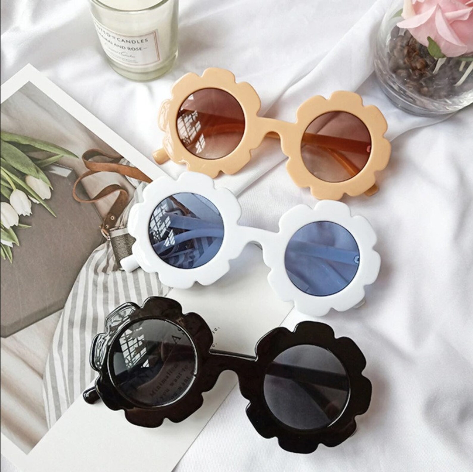 Kids Flower Sunglasses Little Girls Sunglasses Flower Etsy