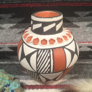 Acoma Pueblo Vintage Polchrome Jar by Potter Frances Concho