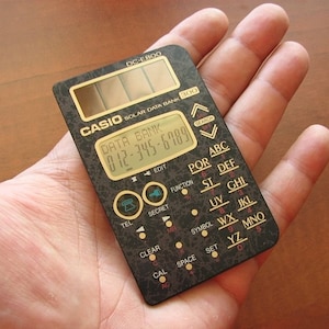 Casio Solar Data Bank DC-E800 1.4mm Thin Flat Card Vintage Stunning Design Credit Card Size