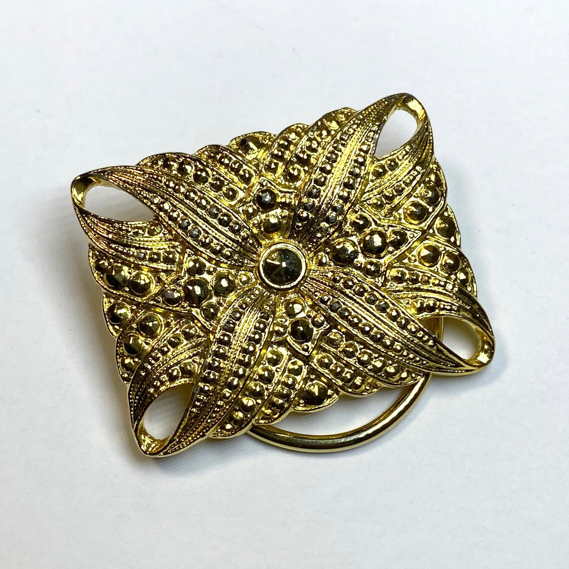 Vintage Scarf Clip Gold Tone Jewelry Clothing Clip Gift for Her Retro