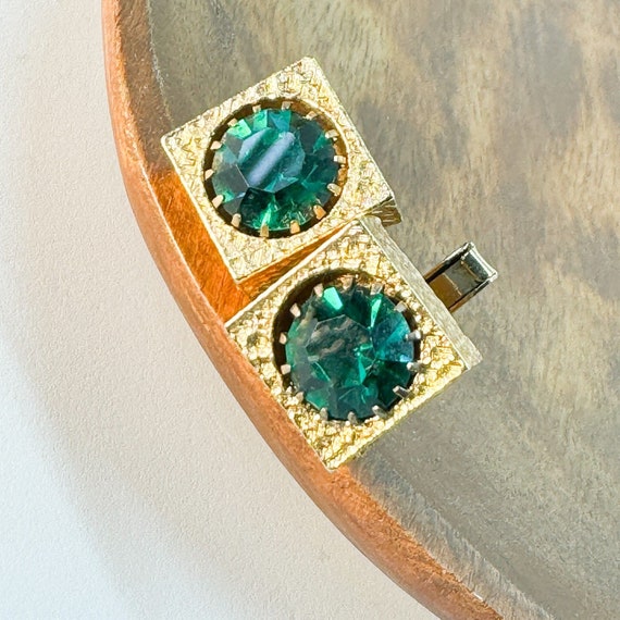 Emerald Green Cuff Links Vintage Suit Wedding For… - image 7