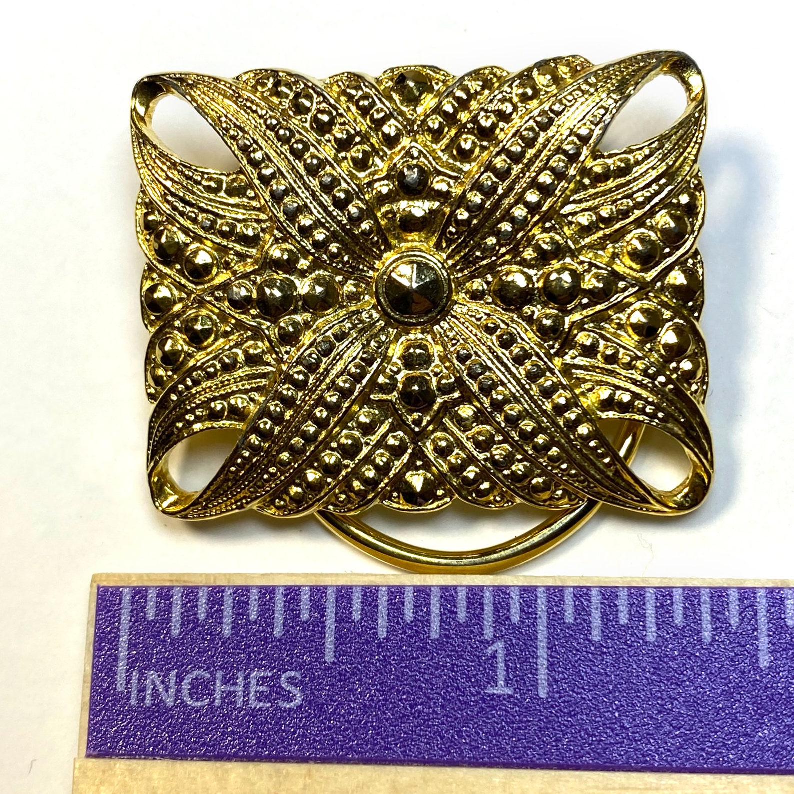Vintage Scarf Clip Gold Tone Jewelry Clothing Clip Gift for Her Retro