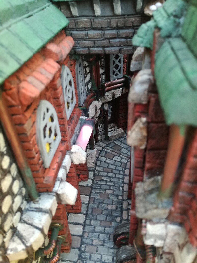 Book Nook Shelf Insert. Steampunk Victorian Alley. CUSTOM Etsy