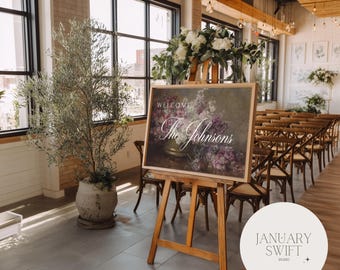 Schale mit Blumen by Marie Egner | Wedding Welcome Sign Artwork Printed Painting | Fine Art Print & Canvas