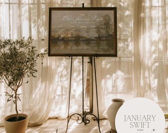 Sunset on the River Seating Chart Artwork Sign | Unframed and Framed Print, Canvas & Foamboard