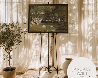 Woodland Stream by Paul Huet | Wedding Welcome Sign Artwork Printed Painting | Fine Art Print & Canvas