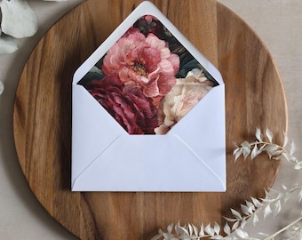 Dark Baroque Bloom Printable Envelope Liners (Digital Download)