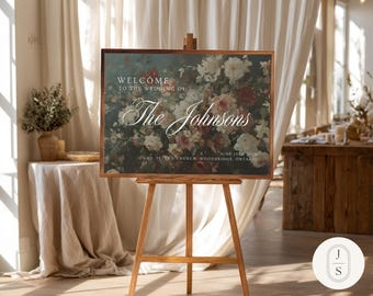 Victorian Bloom Wedding Welcome Sign Artwork | Unframed and Framed Fine Art Print