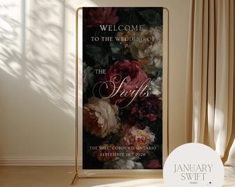 Artwork Wedding Welcome Cotton-Linen Hanging Sign | Weddings & Events | Printed Painting Fabric Sign Decor