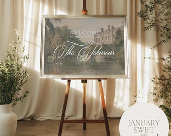 Warwick Castle by Charles Reginald Aston | Wedding Welcome Sign Artwork Printed Painting | Fine Art Print & Canvas