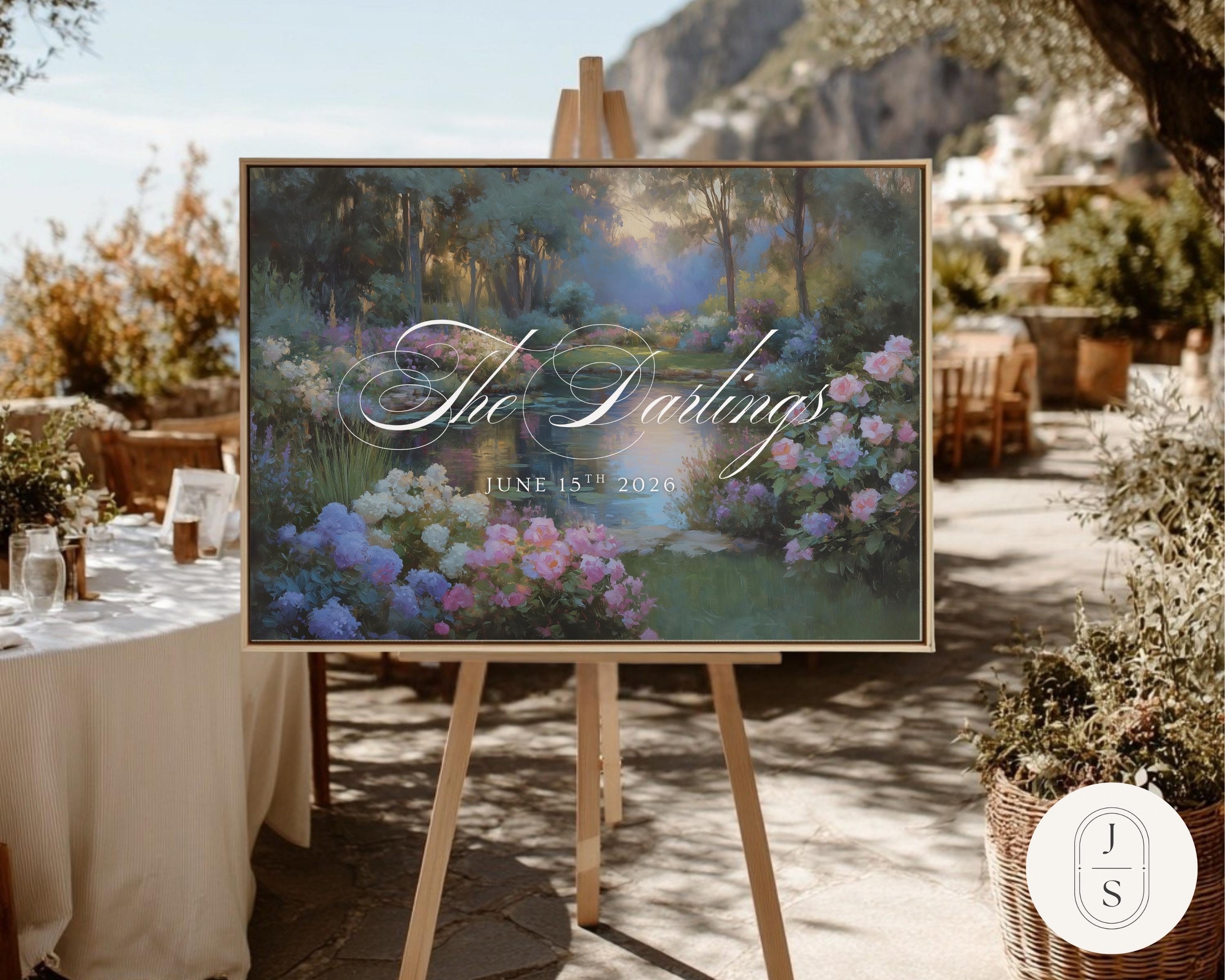 Hydrangea Garden Wedding Welcome Sign Artwork | Unframed and Framed ...