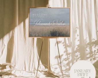 Windy Shores Wedding Welcome Sign Artwork | Unframed and Framed Canvas Print