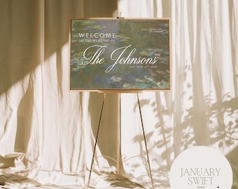 Water Lily Pond by Claude Monet | Wedding Welcome Sign Artwork Printed Painting | Fine Art Print & Canvas