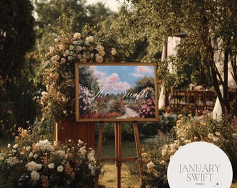 Blushing Garden Wedding Welcome Sign Artwork | Unframed and Framed Fine Art Print