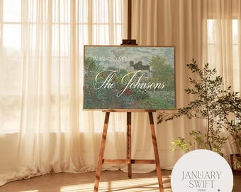 Garden in Argenteuil by Claude Monet | Wedding Welcome Sign Artwork Printed Painting | Fine Art Print & Canvas