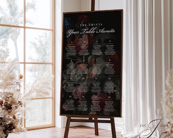 Simon V. Bouquets | Plattegrond van de zitplaatsen op canvas (extra groot formaat)
