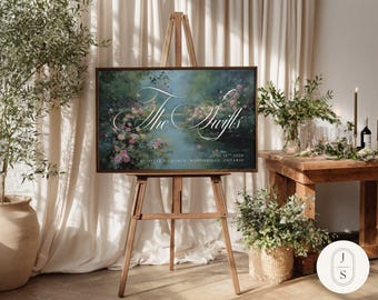 Whimsical Floral Pond Wedding Welcome Sign Artwork | Unframed and Framed Fine Art Print