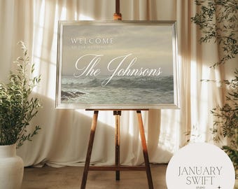 Rocks and Breaking Waves by William Trost Richards | Wedding Welcome Sign Artwork Printed Painting | Fine Art Print & Canvas