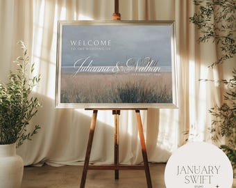 Windy Shores Wedding Welcome Sign Artwork | Unframed and Framed Fine Art Print