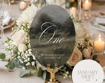 Rustic Meadow Table Numbers | Print and Die-Cut | 5x7, 4x6, A6, A5 Sizes