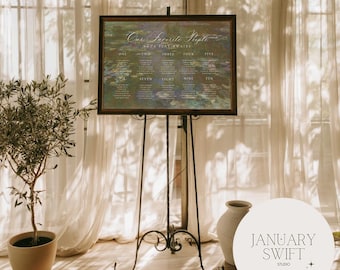 Water Lily Pond Seating Chart Artwork Sign | Unframed and Framed Print, Canvas & Foamboard