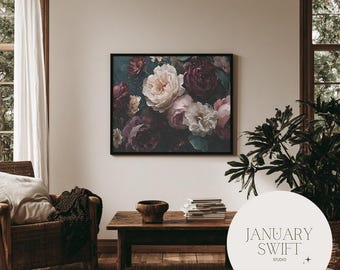 Middernachtrozen | Kunstprint en canvas, zowel oningelijst als ingelijst