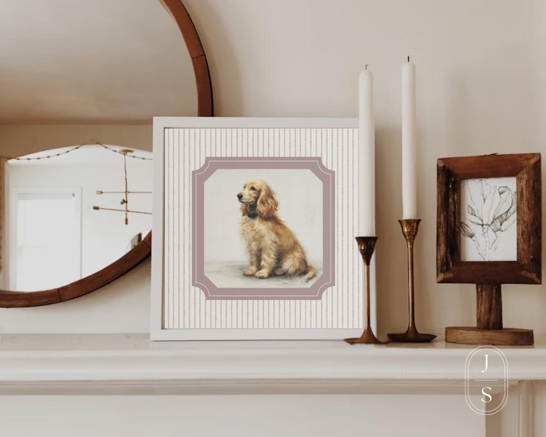 Vintage Cocker Spaniel Dog Art Portrait: Digital Print - Etsy