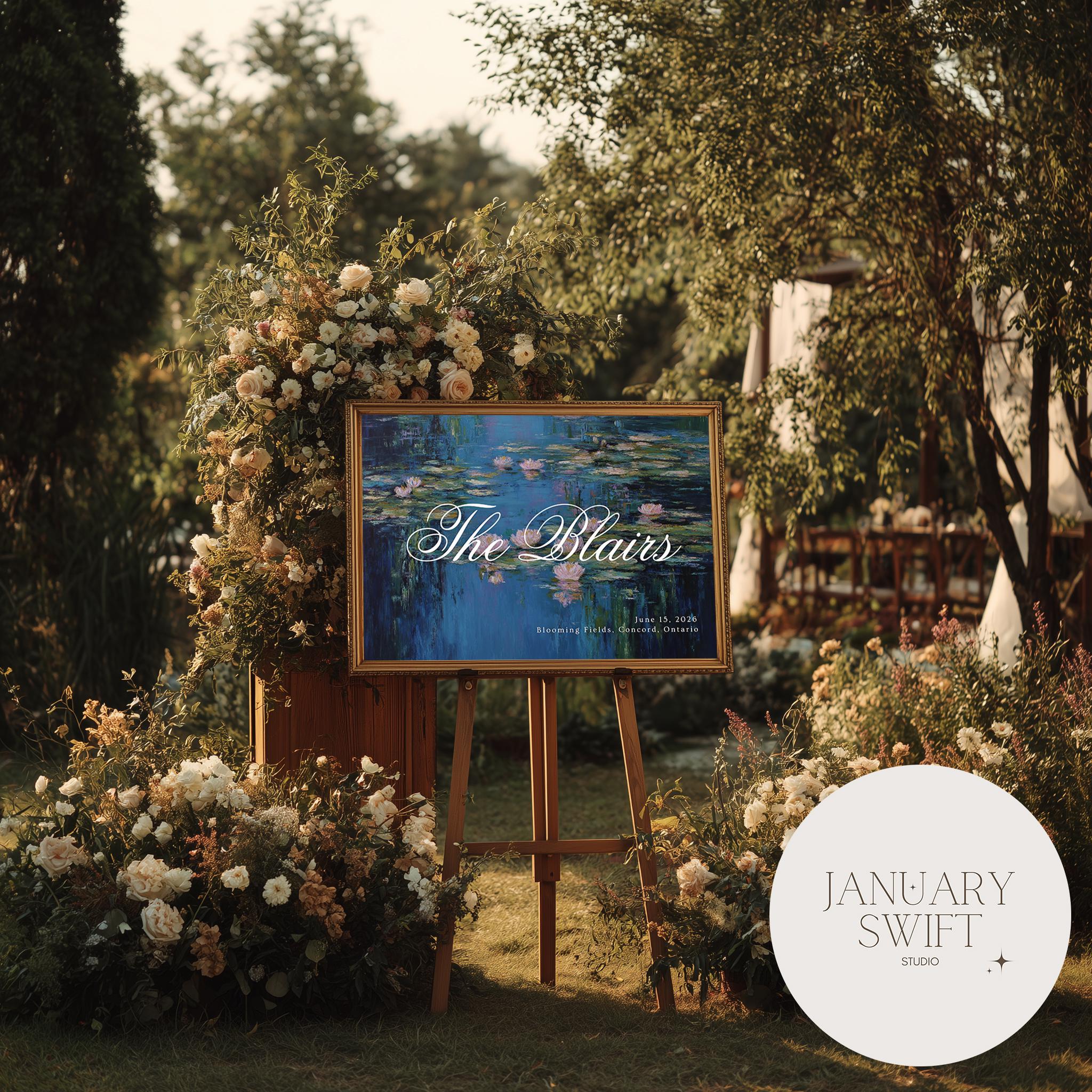 Welcome Water Sign Water Lilies Wedding Welcome Sign Artwork | Unframed and Framed Fine ...