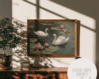 Zwanen (geliefden) | Kunstprint en canvas, zowel oningelijst als ingelijst