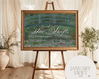 Bridge over a Pond of Water Lilies by Claude Monet | Wedding Welcome Sign Artwork Printed Painting | Fine Art Print & Canvas