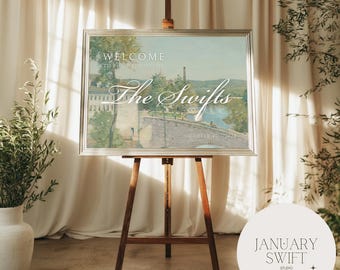 U.S. Thread Company Mills by Julian Alden Weir | Wedding Welcome Sign Artwork Printed Painting | Fine Art Print & Canvas