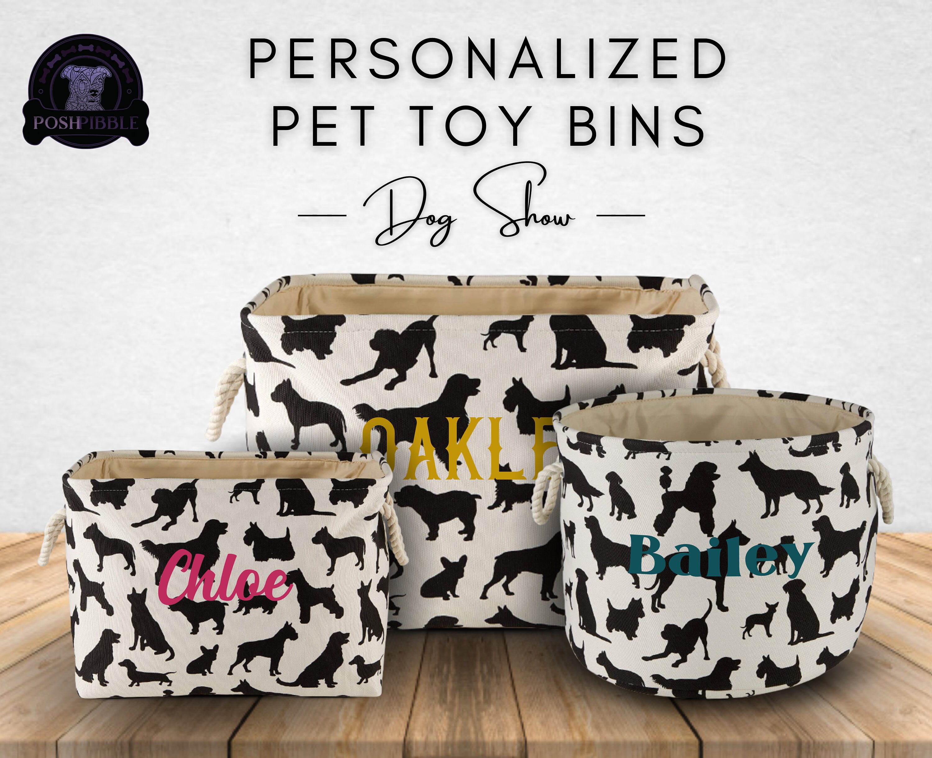Personalized Pet Toy Bin Dog Show Puppy & Doggy Storage Etsy