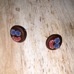 Paleta payaso clay stud earrings - handmade aretes mexico -polymer clay