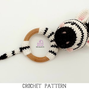 CROCHET PATTERN Zoey the Zebra Amigurumi Teether Rattle Toy Pattern ...
