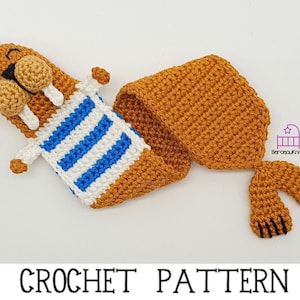 CROCHET PATTERN Wally the Walrus bookmark PDF pattern, handmade amigurumi gift for book lovers