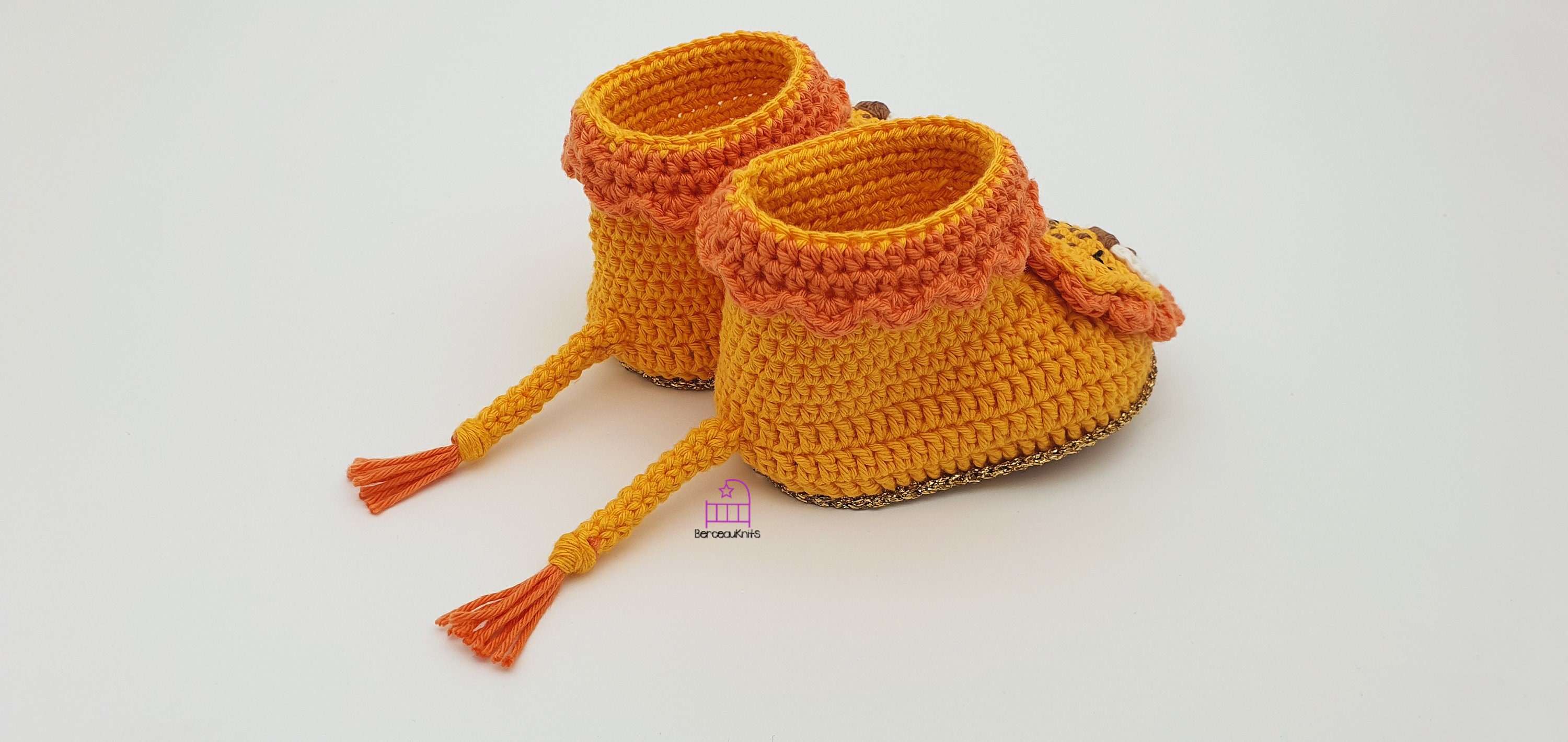 Crochet Baby Booties Lion main image 1