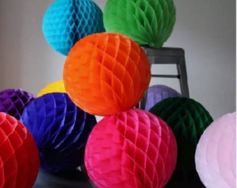 12 Mixed Sizes PAPER HONEYCOMB BALLS Tissue Paper birthday Wedding Party Decoration