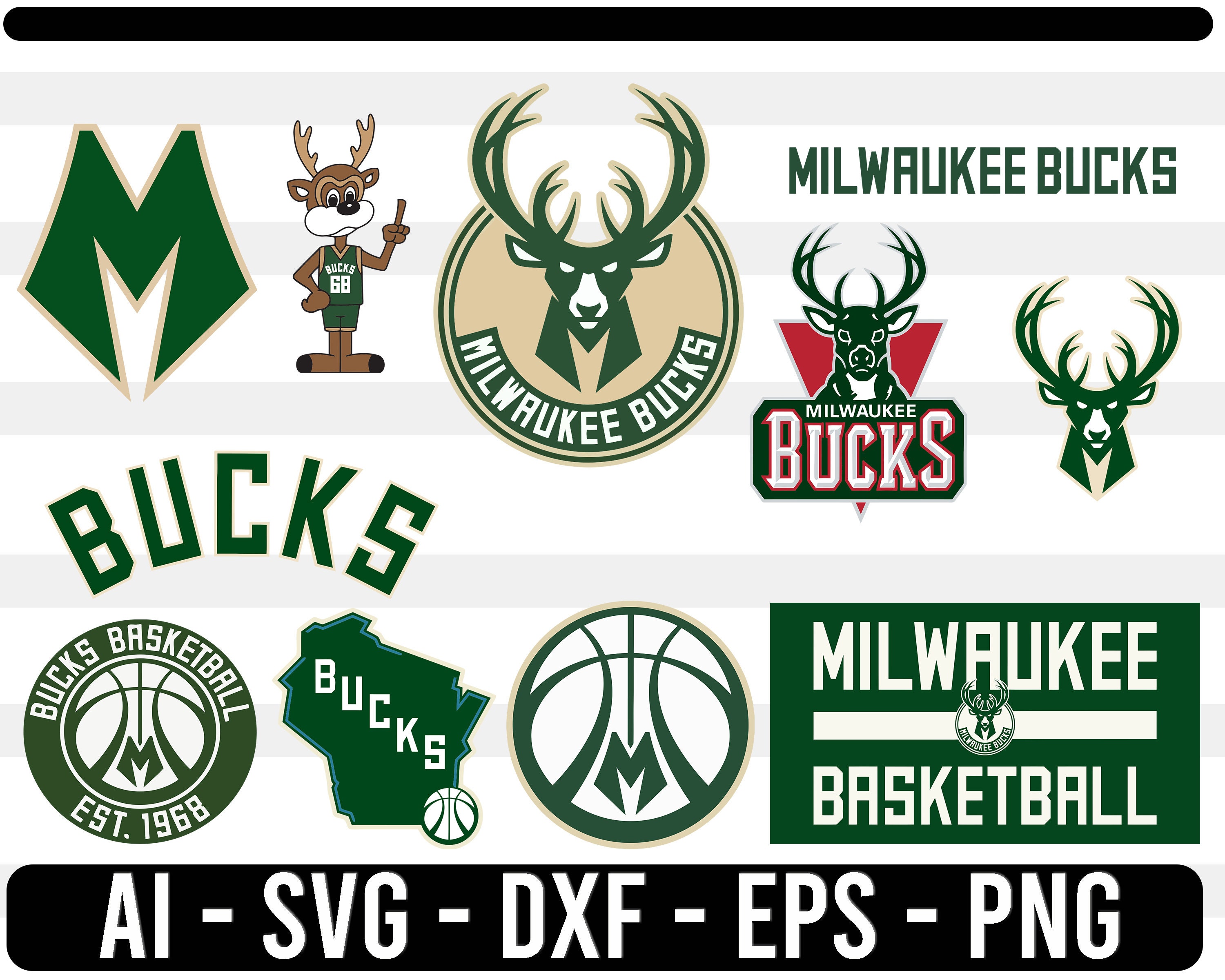 Milwaukee Bucks SVG NBA deportes Logo Basketball archivo de Etsy