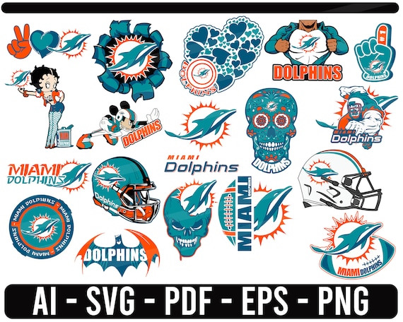 Miami Dolphins SVG NFL sports Logo Football cut file for | Etsy