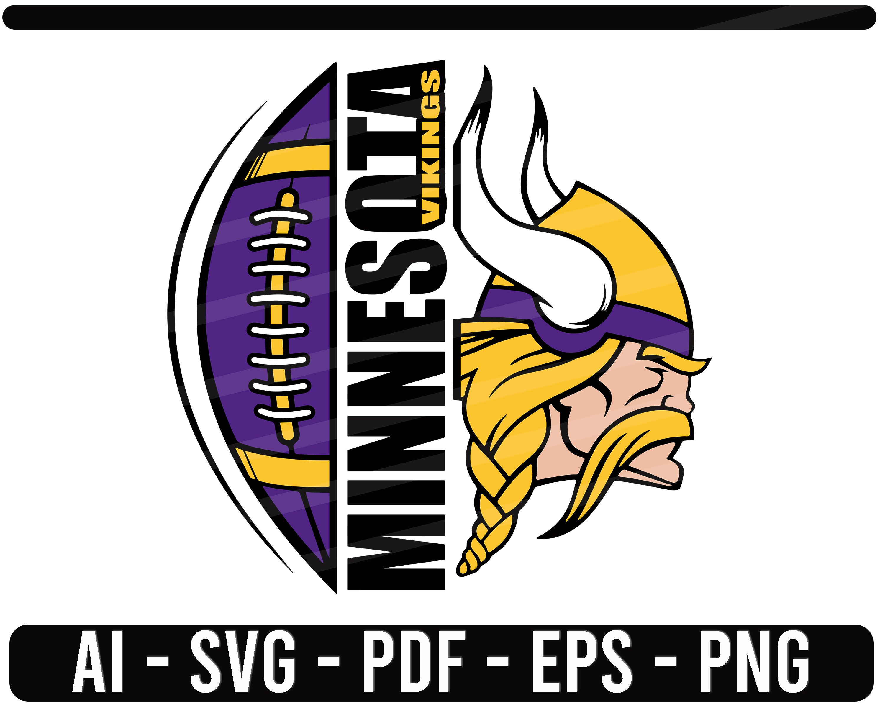 Minnesota Vikings Ball SVG NFL sports Logo Football cut file | Etsy
