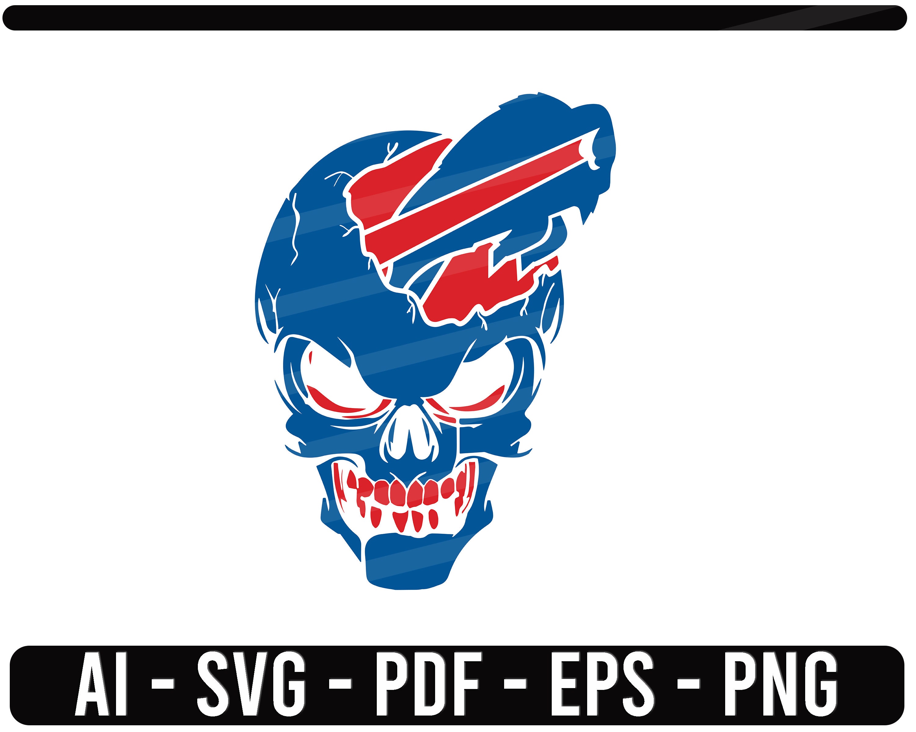 Buffalo Bills Skulls Logo SVG NFL sports Football cut file | Etsy