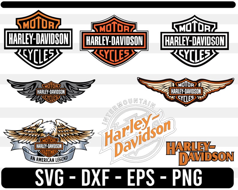 Harley Davidson SVG PNG eps dxf Motorcycle Motors Logo Vector File Racing Bundle 